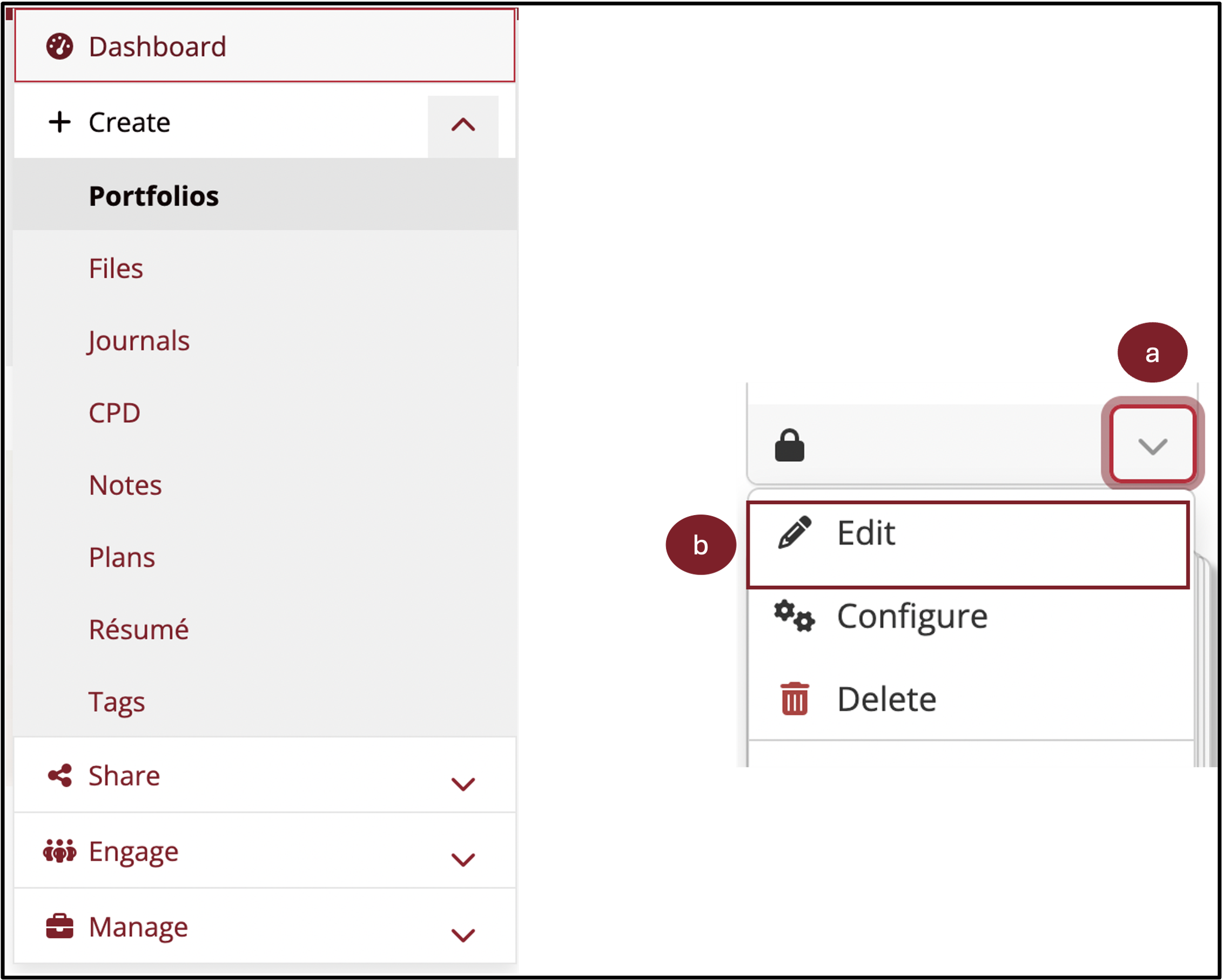Later editing of a page using the pencil icon