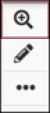 Side menu (sticky menu) when viewing a portfolio: magnifying glass icon, pencil icon, dots iconInserting a block (placeholder) on a page